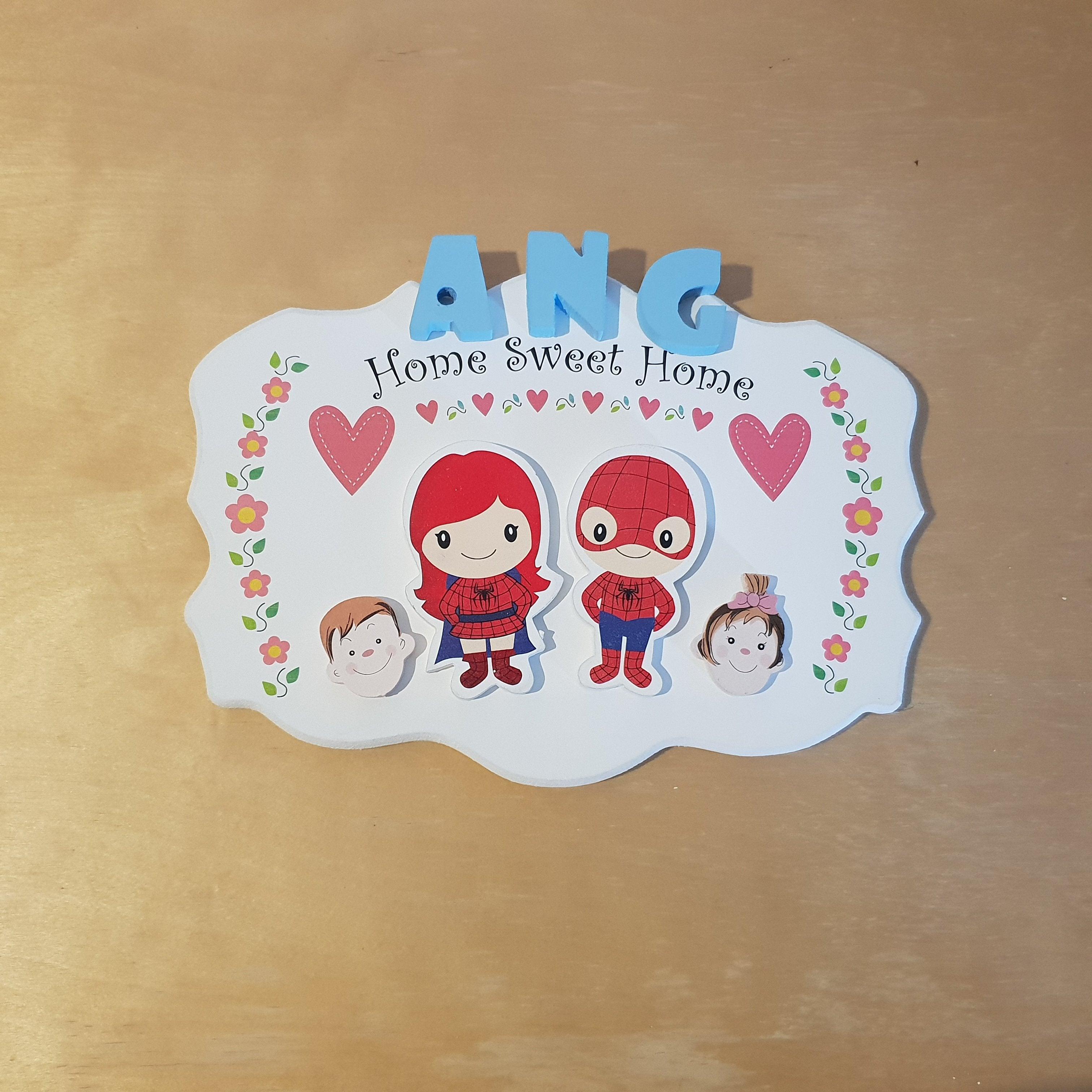 C&F Wooden Home Sweet Home Big Ribbon Name Plate - Kids Haven C&F Wooden Home Sweet Home Big Ribbon Name Plate - Kids Haven