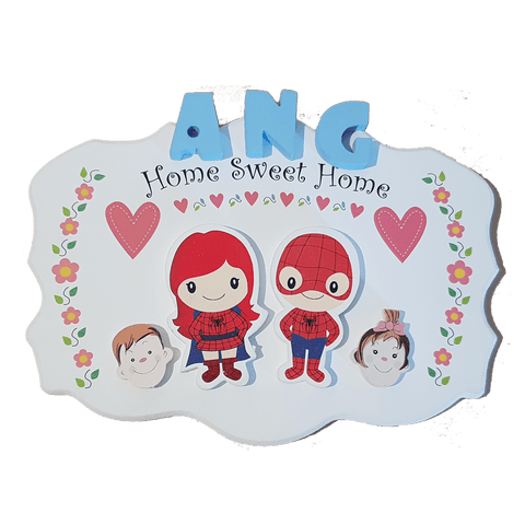 C&F Wooden Home Sweet Home Big Ribbon Name Plate C&F Wooden Home Sweet Home Big Ribbon Name Plate