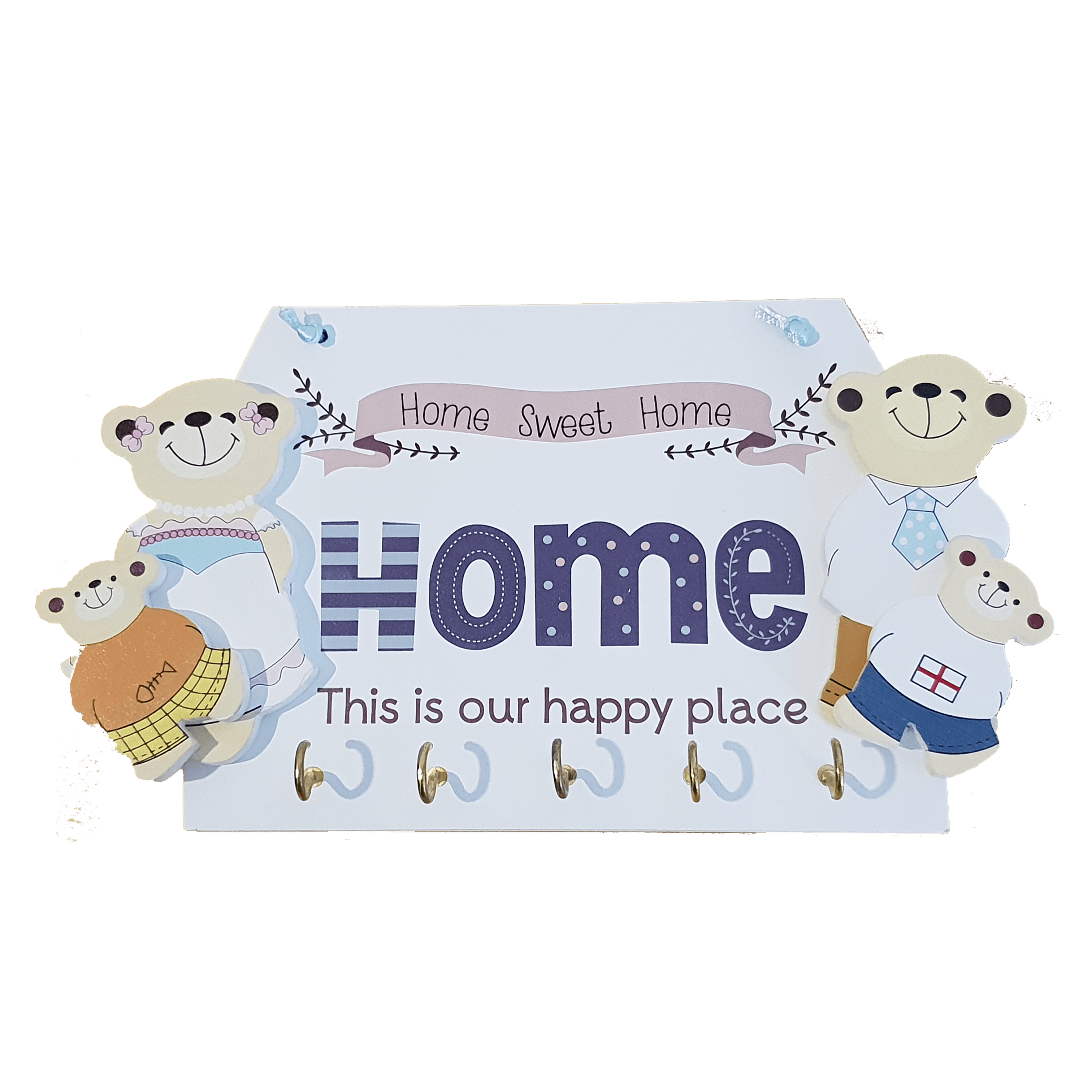 C&F Wooden Home This Is Our Happy Place Family Key Holder C&F Wooden Home This Is Our Happy Place Family Key Holder