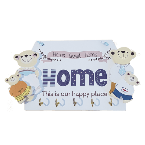 C&F Wooden Home This Is Our Happy Place Family Key Holder C&F Wooden Home This Is Our Happy Place Family Key Holder