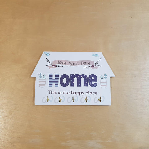 C&F Wooden Home This Is Our Happy Place Key Holder - Kids Haven C&F Wooden Home This Is Our Happy Place Key Holder - Kids Haven