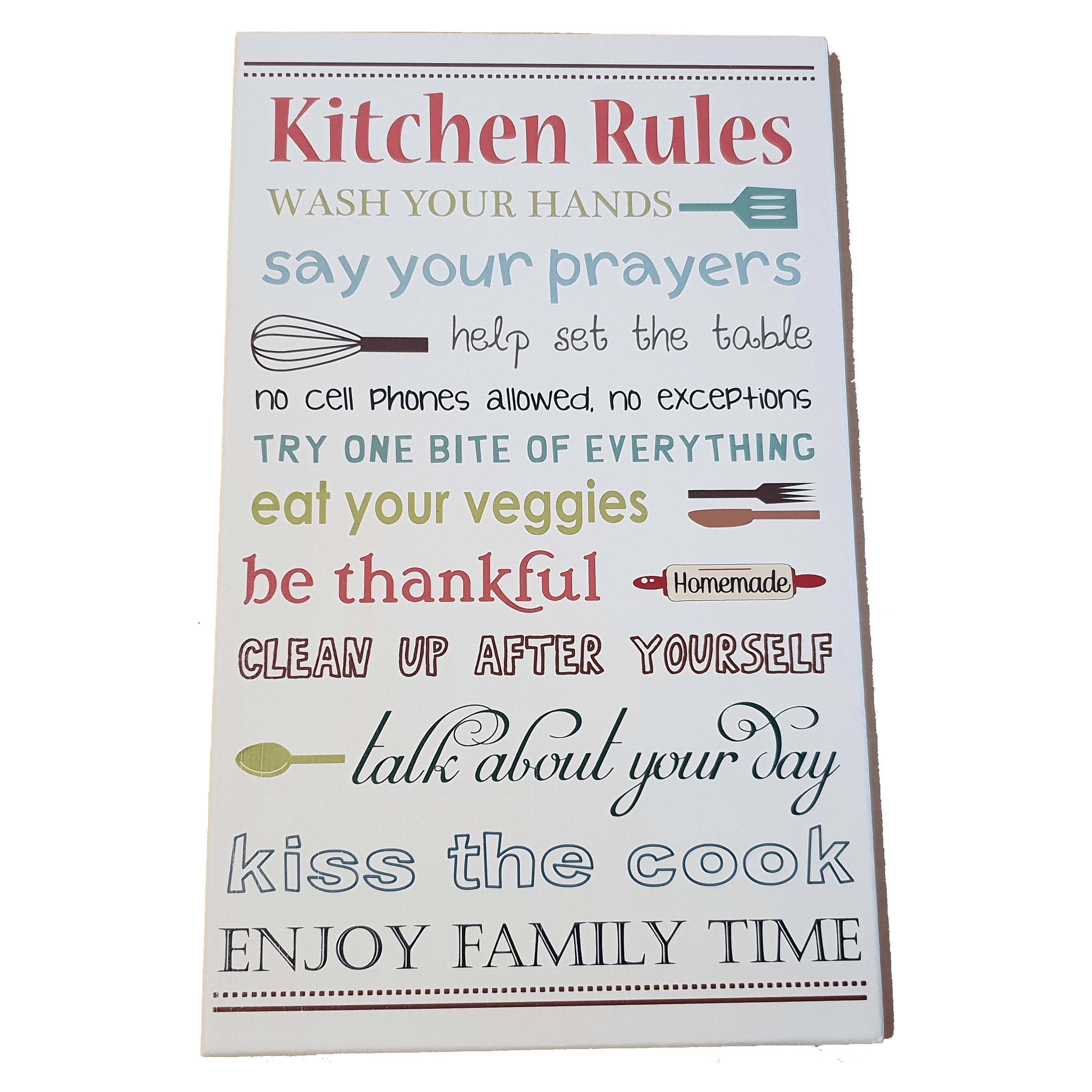 C&F Wooden Kitchen Rules Quote Plaque C&F Wooden Kitchen Rules Quote Plaque