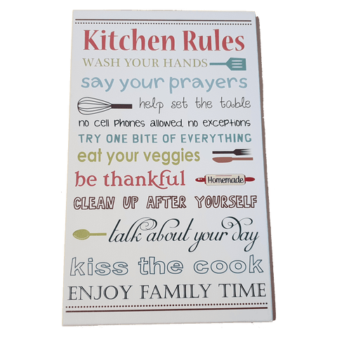 C&F Wooden Kitchen Rules Quote Plaque C&F Wooden Kitchen Rules Quote Plaque