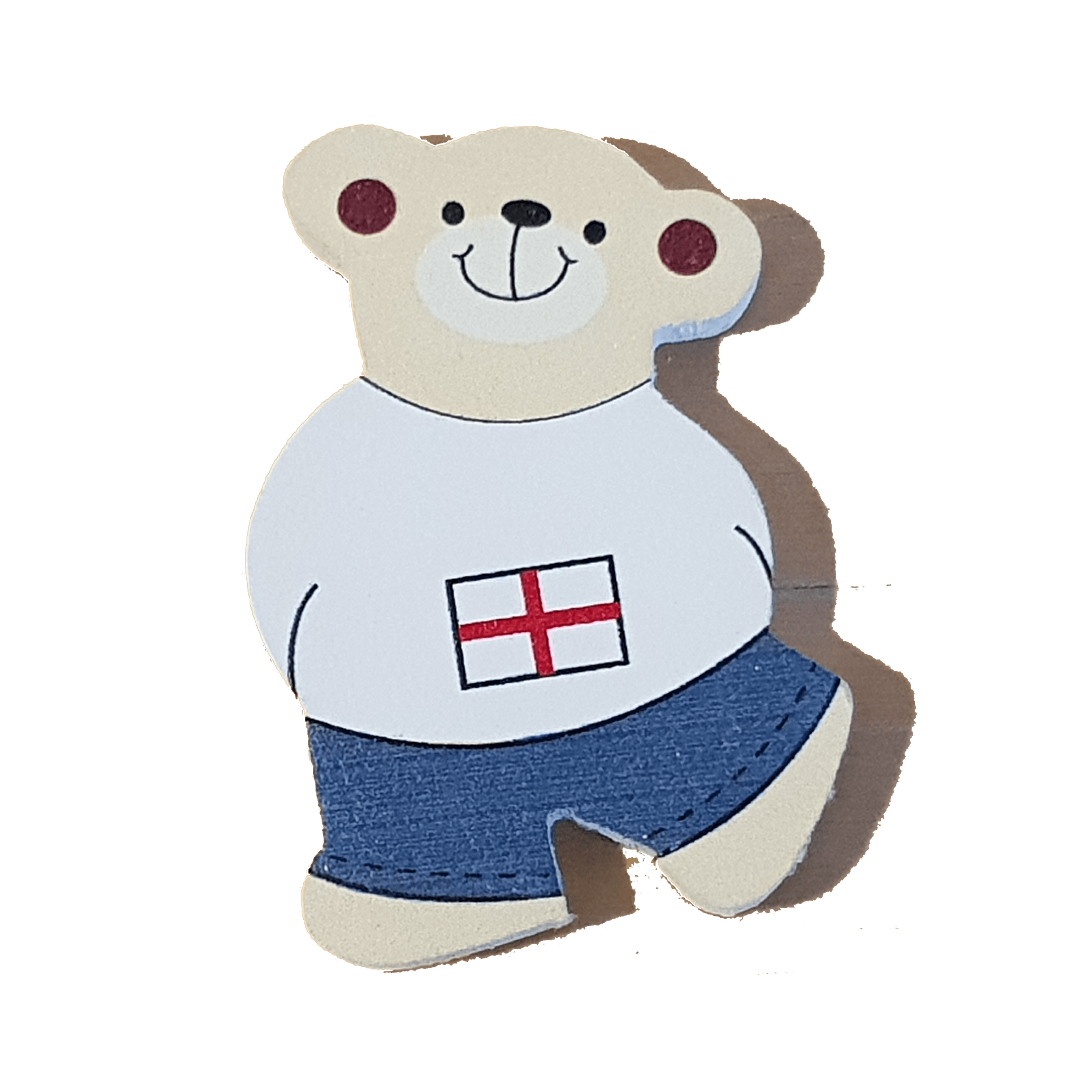 C&F Wooden Little Boy Bear Character - English Flag C&F Wooden Little Boy Bear Character - English Flag