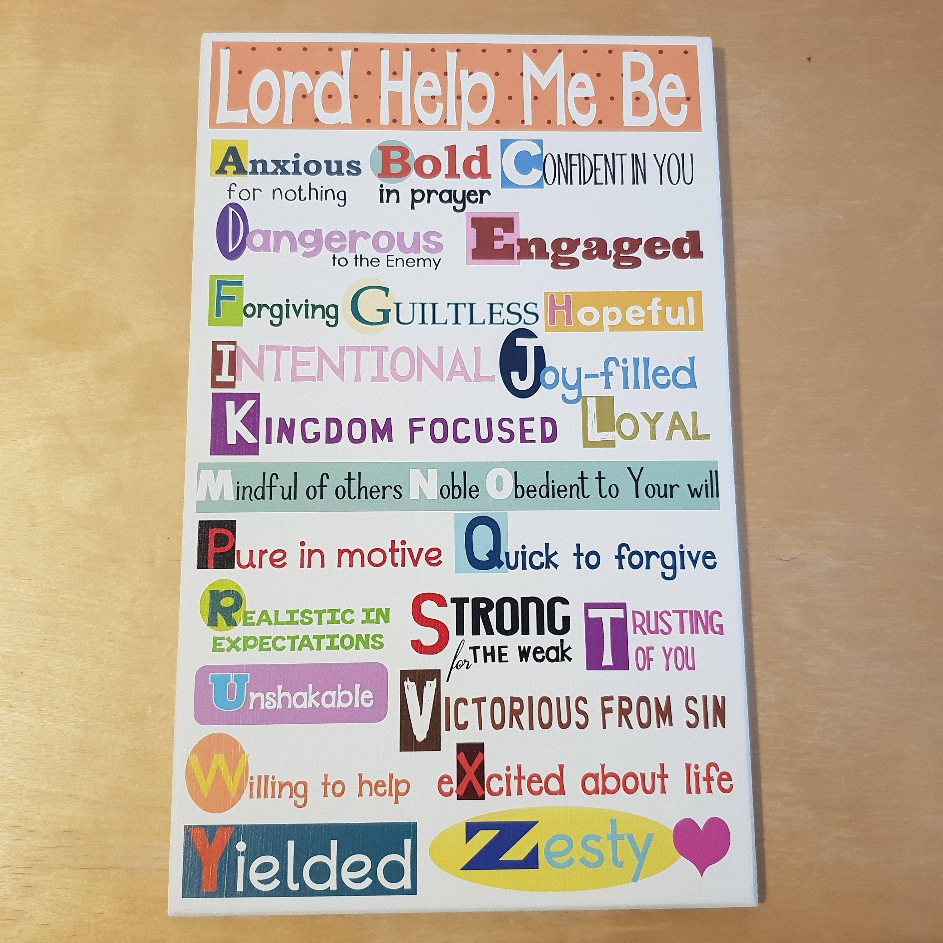 C&F Wooden Lord Help Me Be ABC Quote Plaque - Kids Haven C&F Wooden Lord Help Me Be ABC Quote Plaque - Kids Haven