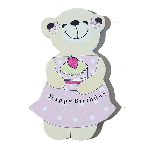 C&F Wooden Mama Bear Character - Pink Birthday C&F Wooden Mama Bear Character - Pink Birthday