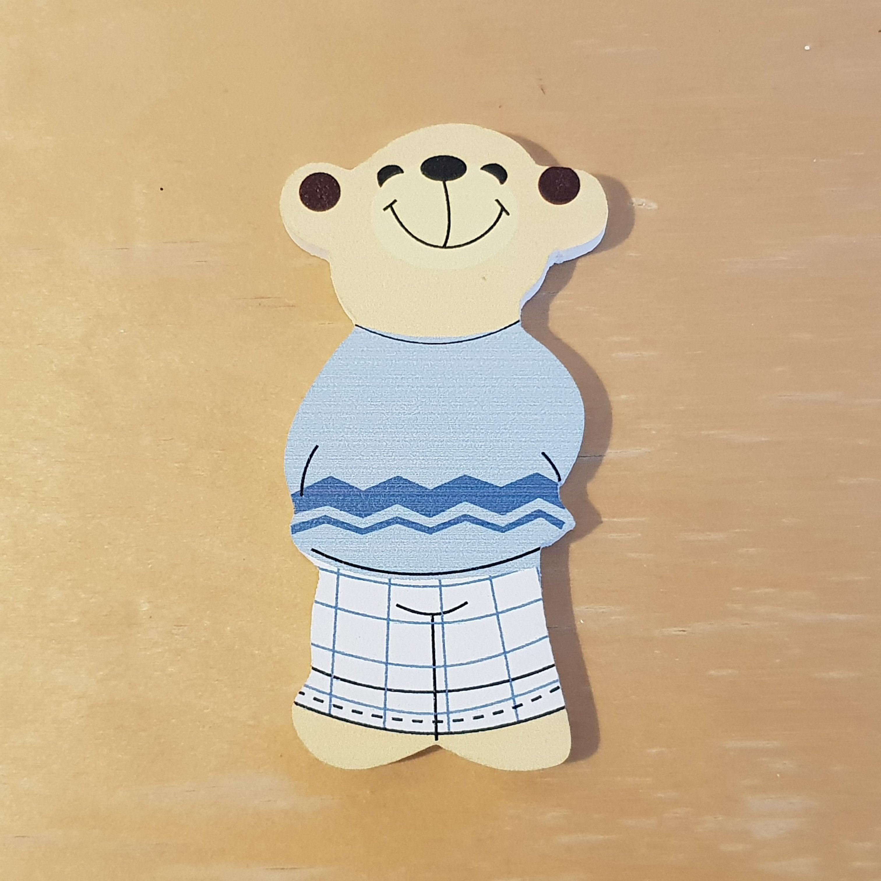 C&F Wooden Papa Bear Character - Blue Pyjamas - Kids Haven C&F Wooden Papa Bear Character - Blue Pyjamas - Kids Haven