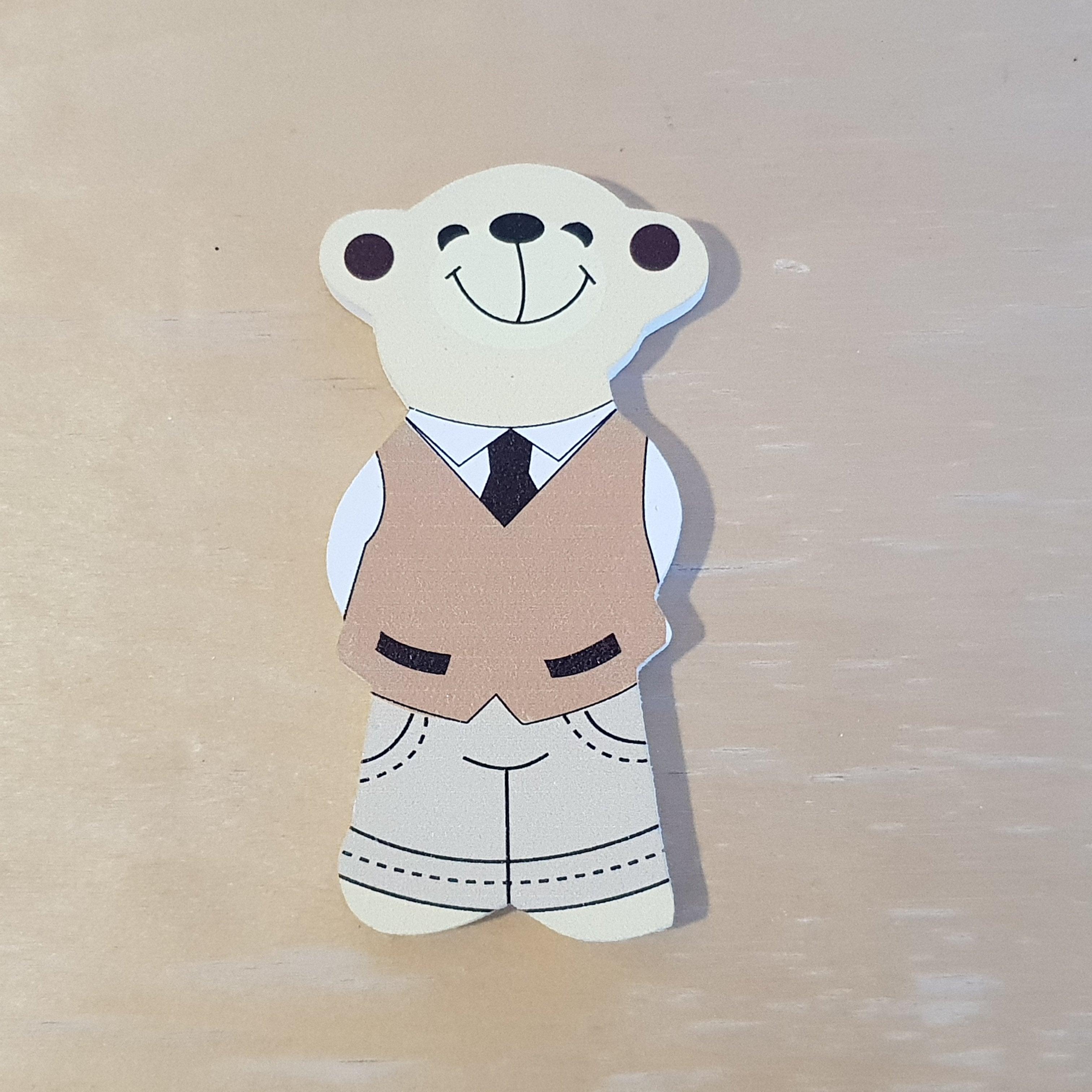 C&F Wooden Papa Bear Character - Brown Vest - Kids Haven C&F Wooden Papa Bear Character - Brown Vest - Kids Haven