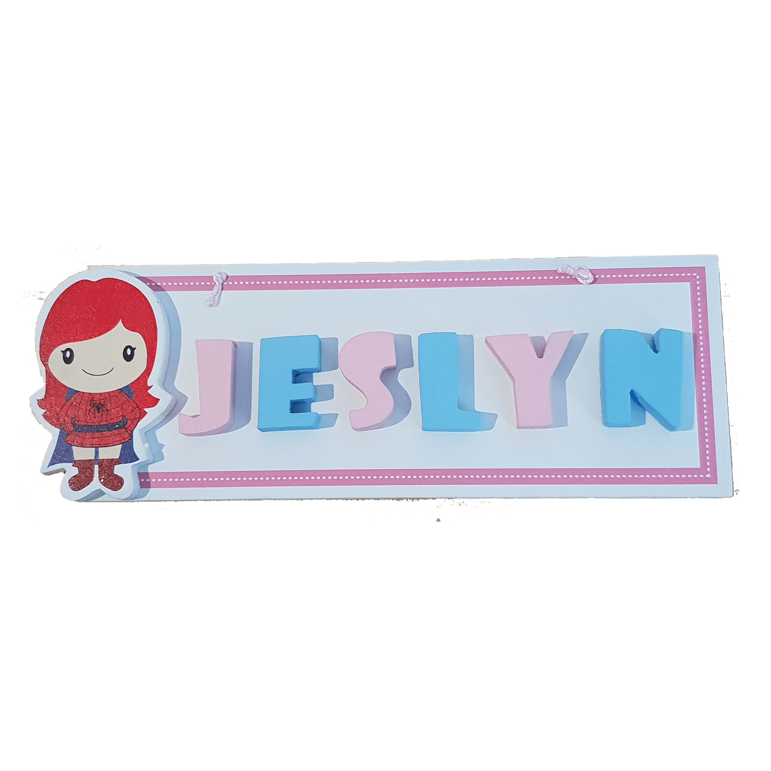 C&F Wooden Pink Border Rectangle Name Plate C&F Wooden Pink Border Rectangle Name Plate