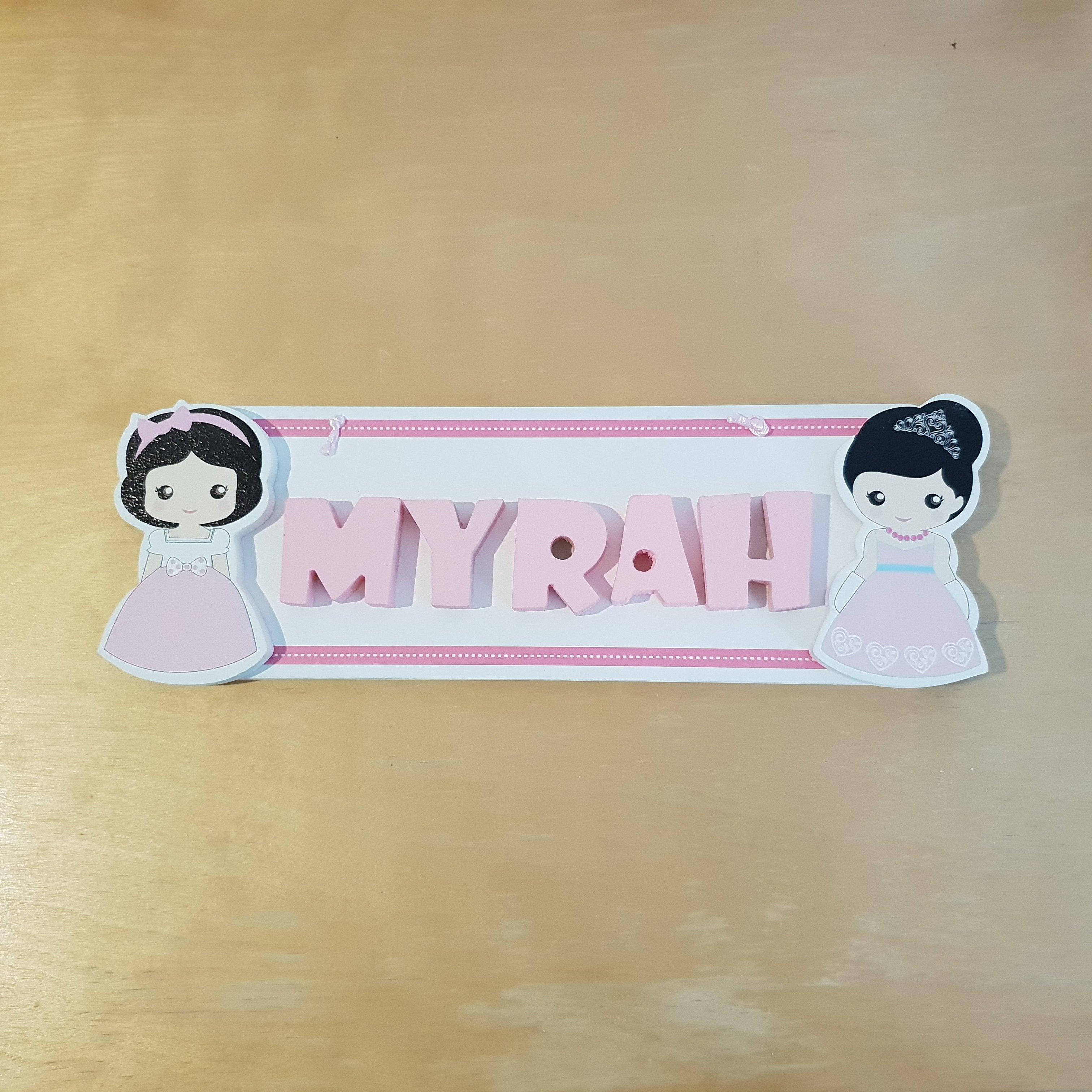 C&F Wooden Pink Border Rectangle Name Plate - Kids Haven C&F Wooden Pink Border Rectangle Name Plate - Kids Haven