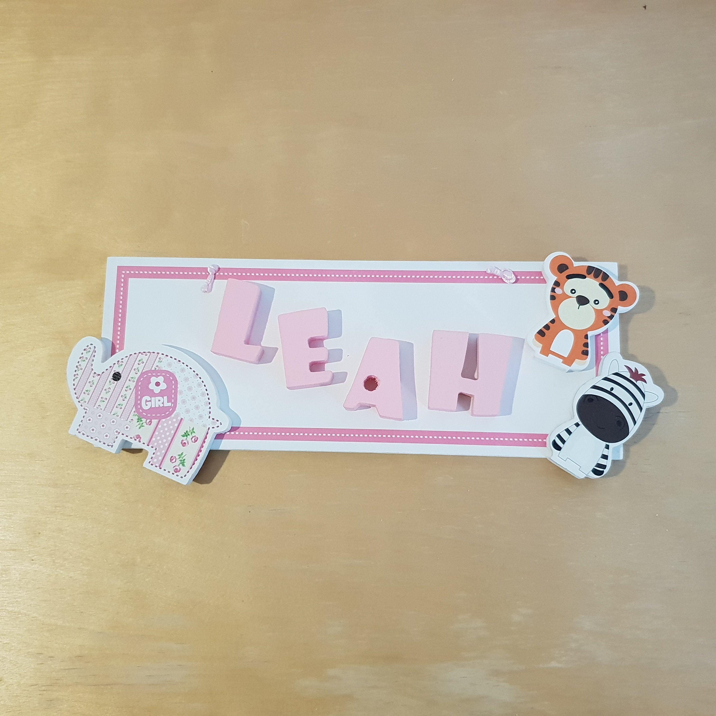 C&F Wooden Pink Border Rectangle Name Plate - Kids Haven C&F Wooden Pink Border Rectangle Name Plate - Kids Haven