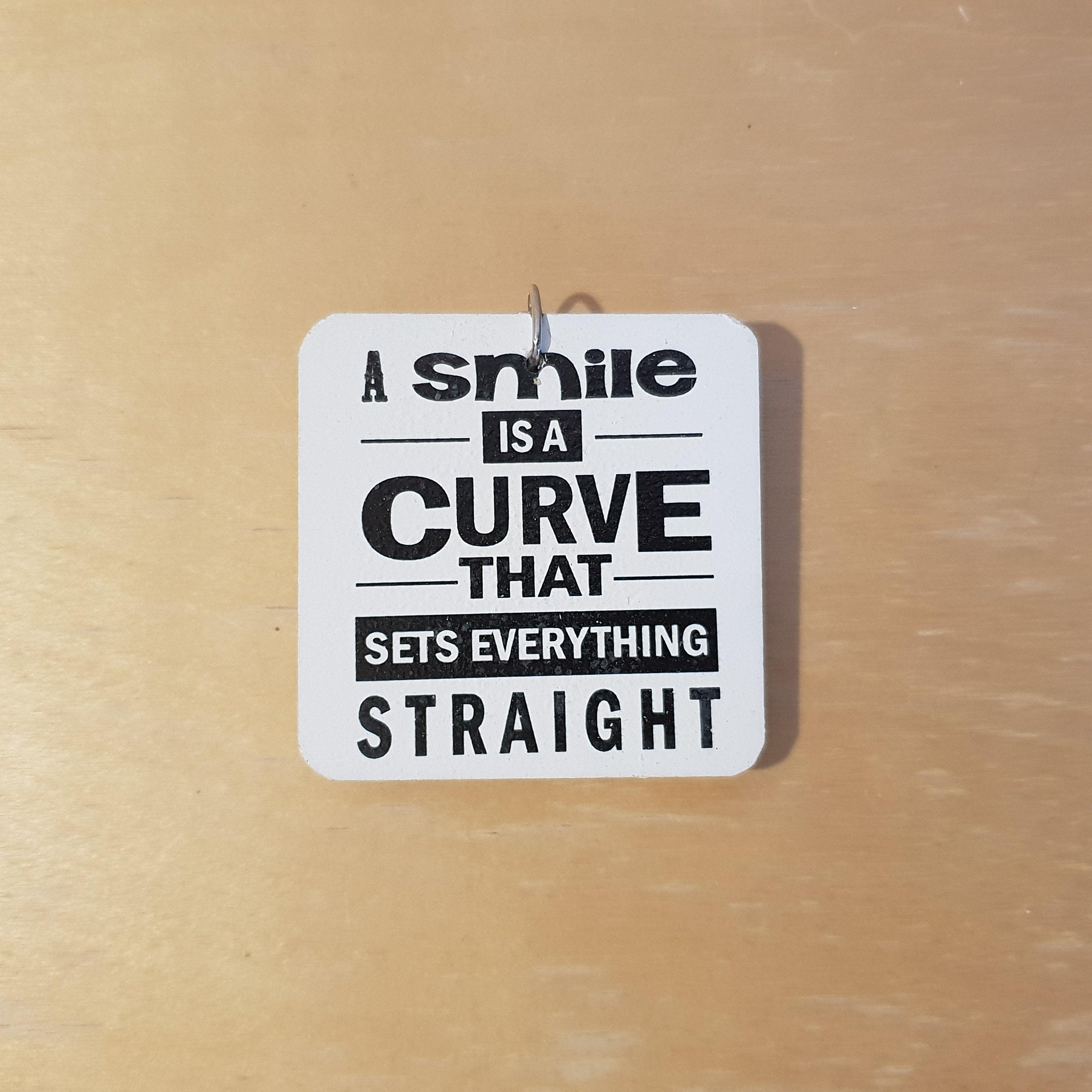 C&F Wooden Quote Magnet - A Smile Is A Curve - Kids Haven C&F Wooden Quote Magnet - A Smile Is A Curve - Kids Haven