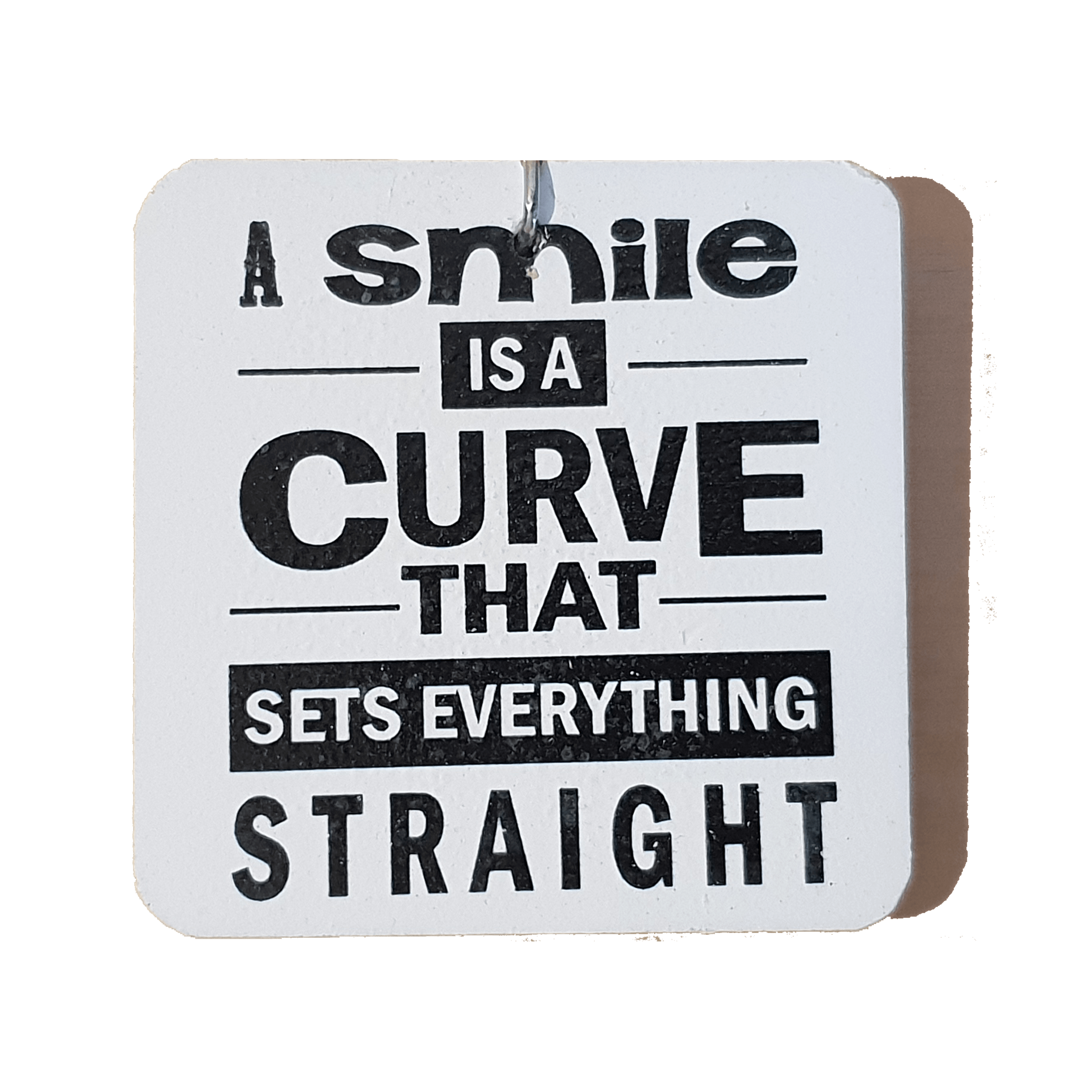 C&F Wooden Quote Magnet - A Smile Is A Curve C&F Wooden Quote Magnet - A Smile Is A Curve