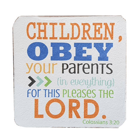 C&F Wooden Quote Magnet - Children Obey Your Parents C&F Wooden Quote Magnet - Children Obey Your Parents