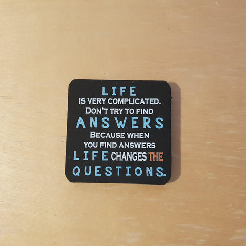 C&F Wooden Quote Magnet - Life Is Very Complicated - Kids Haven C&F Wooden Quote Magnet - Life Is Very Complicated - Kids Haven