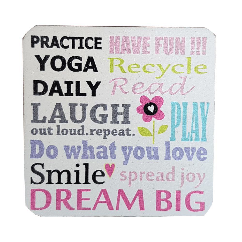C&F Wooden Quote Magnet - Practise Yoga Daily