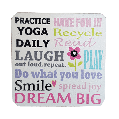 C&F Wooden Quote Magnet - Practise Yoga Daily C&F Wooden Quote Magnet - Practise Yoga Daily