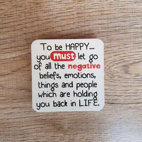 C&F Wooden Quote Magnet - To Be Happy You Must Let Go - Kids Haven C&F Wooden Quote Magnet - To Be Happy You Must Let Go - Kids Haven