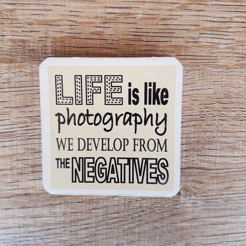 C&F Wooden Quote Magnet - We Develop From The Negatives - Kids Haven C&F Wooden Quote Magnet - We Develop From The Negatives - Kids Haven