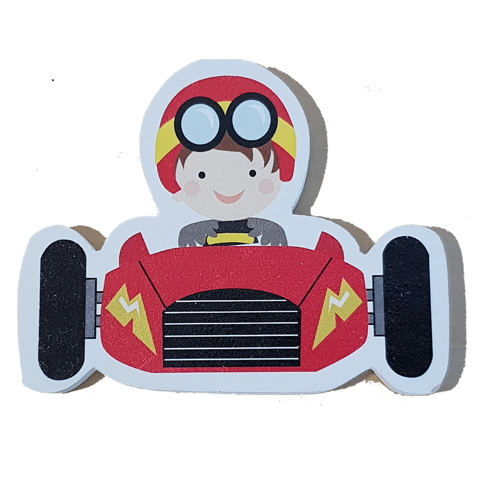 C&F Wooden Red Racing Car Character