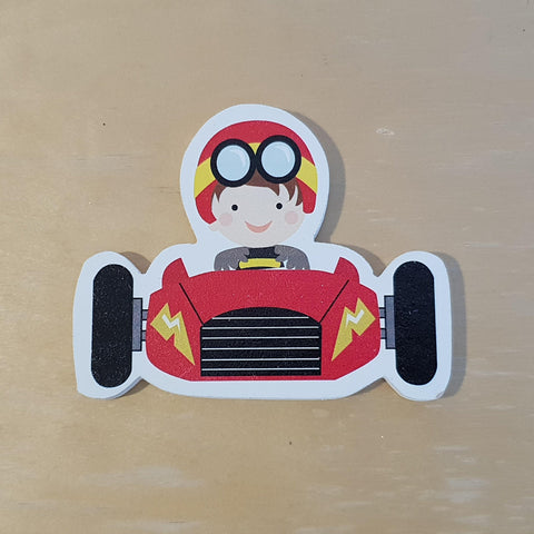 C&F Wooden Red Racing Car Character - Kids Haven