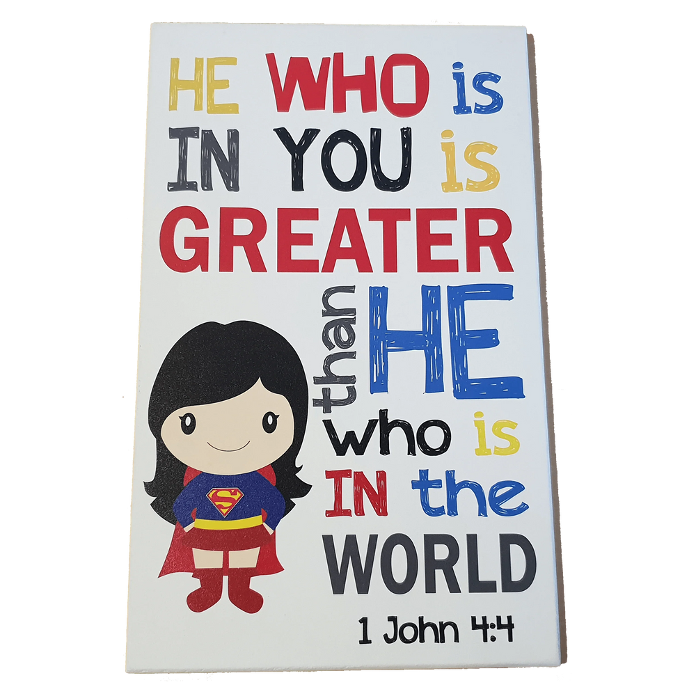 C&F Wooden Super Girl Quote Plaque