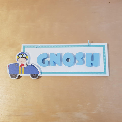 C&F Wooden Teal Border Rectangle Name Plate - Kids Haven C&F Wooden Teal Border Rectangle Name Plate - Kids Haven