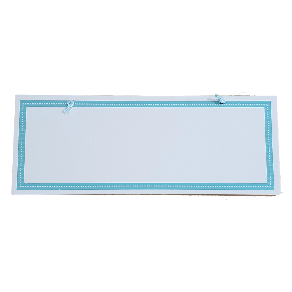 C&F Wooden Teal Border Rectangle Plain Board