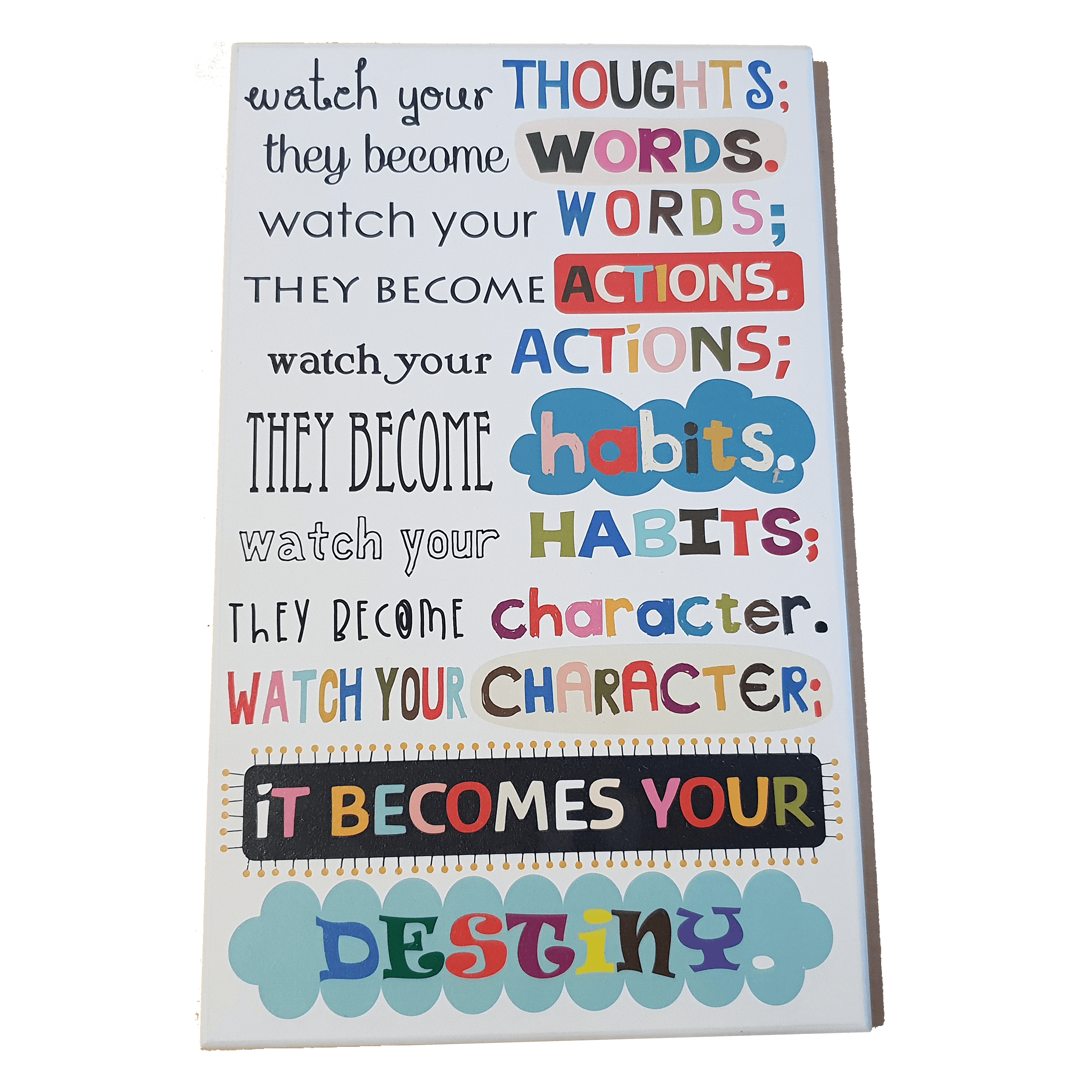 C&F Wooden Watch Your Thoughts Quote Plaque C&F Wooden Watch Your Thoughts Quote Plaque