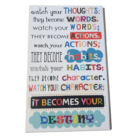 C&F Wooden Watch Your Thoughts Quote Plaque C&F Wooden Watch Your Thoughts Quote Plaque