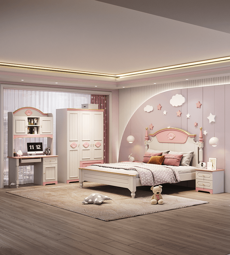 HB Rooms Dreamy Queen Bed (A11#) (Smaller size available) - Kids Haven HB Rooms Dreamy Queen Bed (A11#) (Smaller size available) - Kids Haven