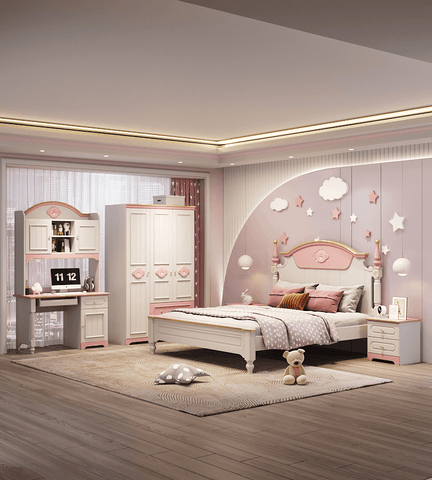 HB Rooms Dreamy Queen Bed (A11#) (Smaller size available) - Kids Haven HB Rooms Dreamy Queen Bed (A11#) (Smaller size available) - Kids Haven
