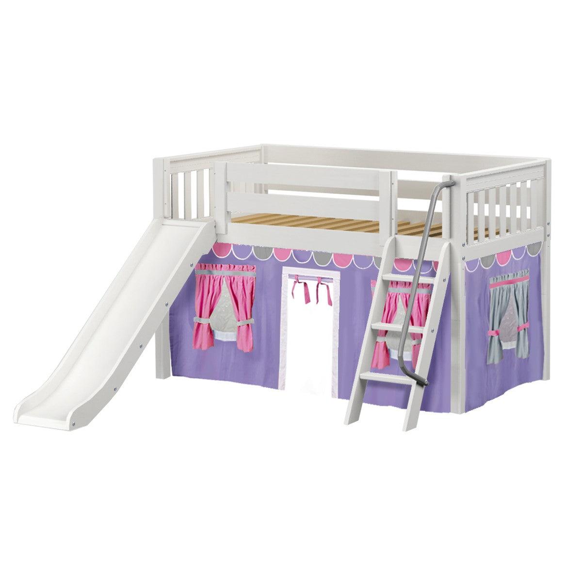 Maxtrix Low Loft w Front Slide (Ladder or Staircase) - fabric options - Kids Haven Maxtrix Low Loft w Front Slide (Ladder or Staircase) - fabric options - Kids Haven
