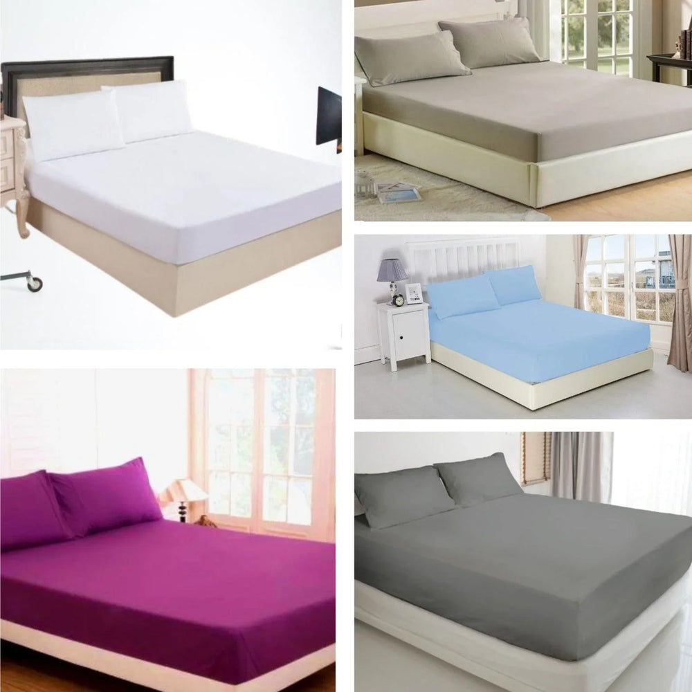 iSleep Solid Color 100% Cotton Fitted Sheet Set (Various Colors) - Kids Haven