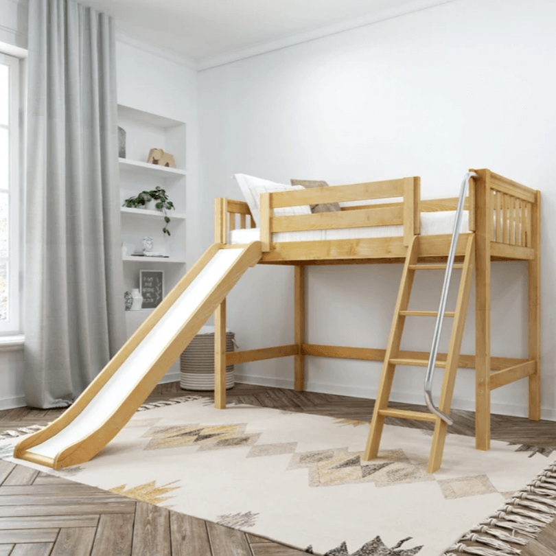 Maxtrix Mid Loft w Front Slide (Ladder or Staircase) - fabric options - Kids Haven