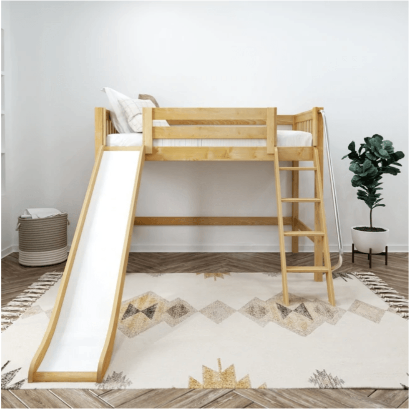 Maxtrix Mid Loft w Front Slide (Ladder or Staircase) - fabric options - Kids Haven Maxtrix Mid Loft w Front Slide (Ladder or Staircase) - fabric options - Kids Haven