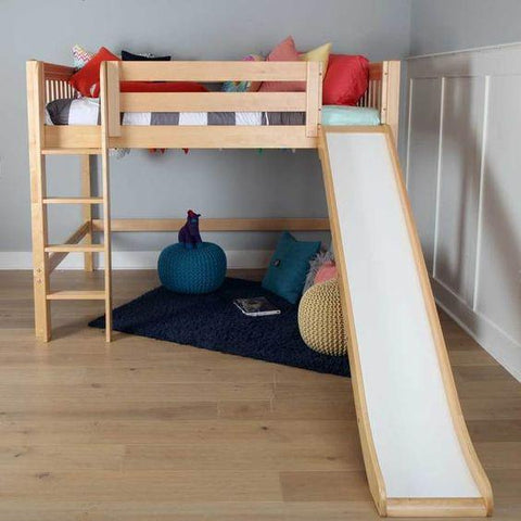 Maxtrix Mid Loft w Front Slide (Ladder or Staircase) - fabric options - Kids Haven Maxtrix Mid Loft w Front Slide (Ladder or Staircase) - fabric options - Kids Haven