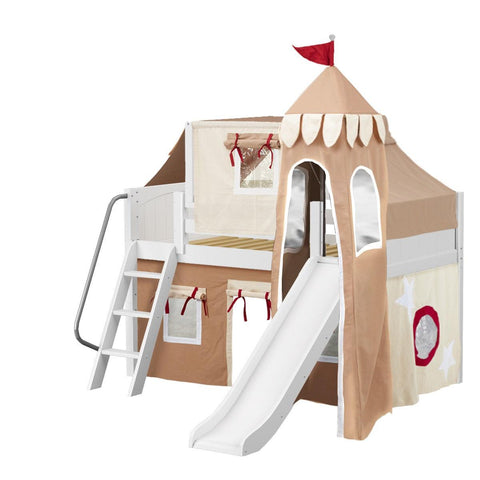 Maxtrix Low Loft w Front Slide (Ladder or Staircase) - fabric options - Kids Haven Maxtrix Low Loft w Front Slide (Ladder or Staircase) - fabric options - Kids Haven
