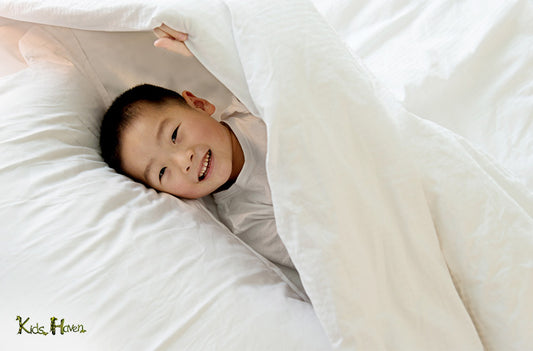 Child being comfortable on a mattress