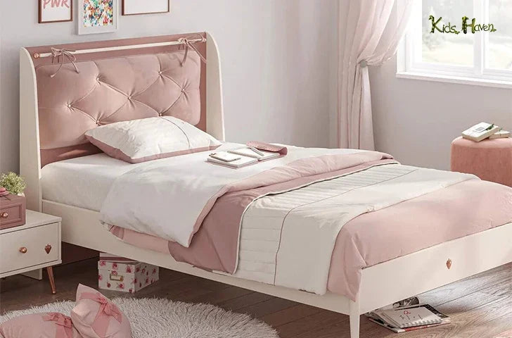 pink theme bed frame for kids