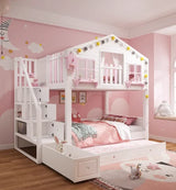 Nukhome Pink Tree House Bunk Bed (S006)