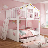 Nukhome Pink Tree House Bunk Bed (S006)
