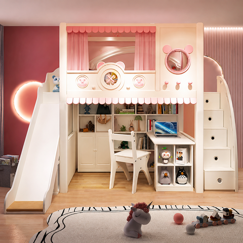 Nukhome Pink Bunny Loft Bed (707-17 Loft)