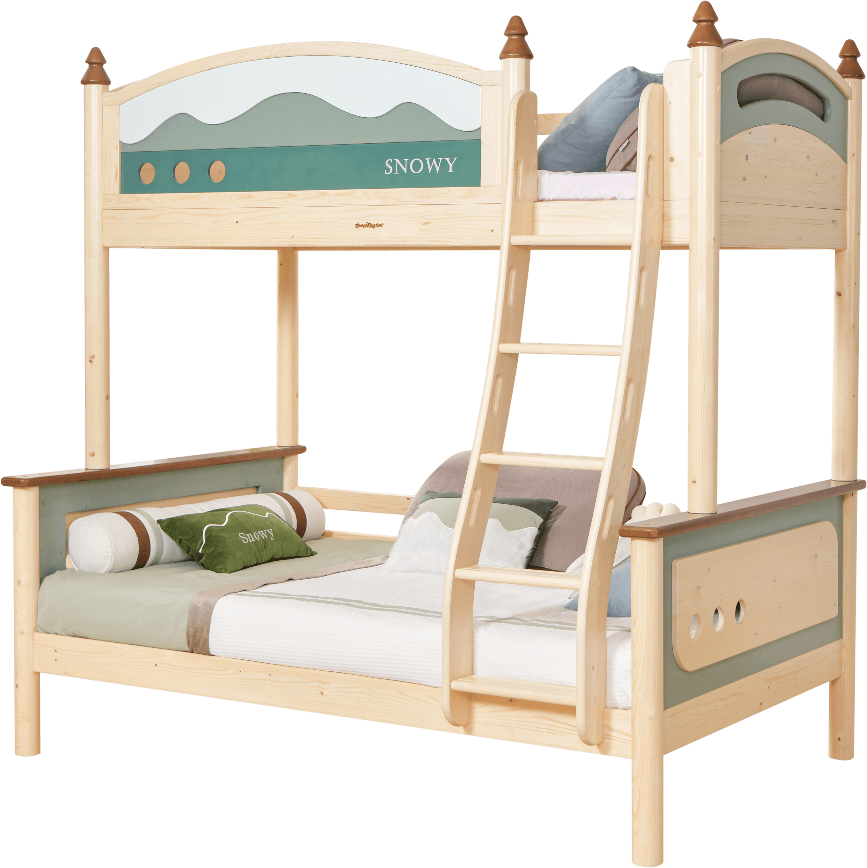 Sampo Snowy Bunk Bed w Mounted Ladder - Kids Haven