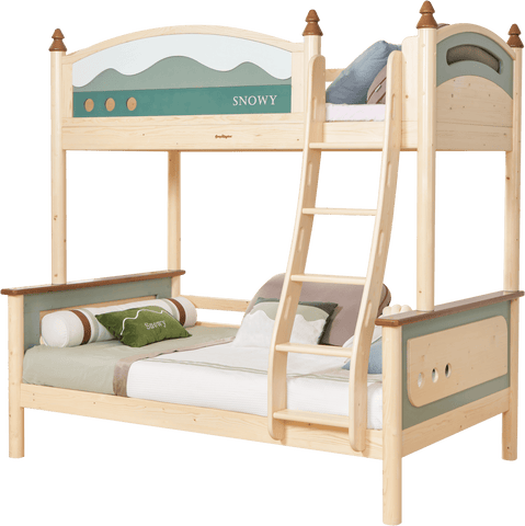 Sampo Snowy Bunk Bed w Mounted Ladder - Kids Haven