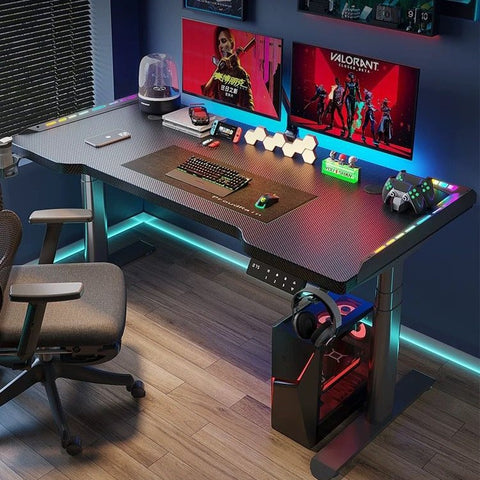 FLEK Ergonomic Black Gaming Table