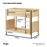 Maxtrix Kids Basic High Bunk (Ladder or Staircase)