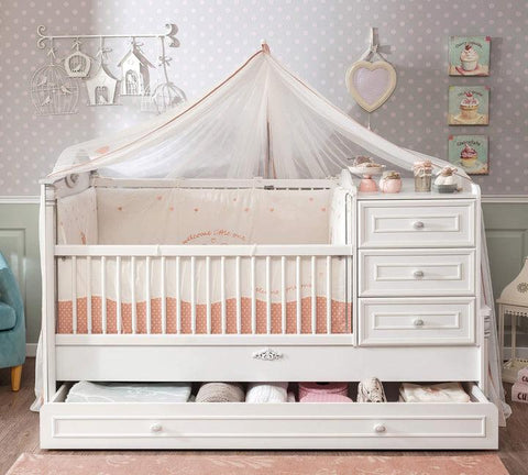Romantic Convertible Baby Bed (With Parent Bed) (80x180 cm) - Kids Haven