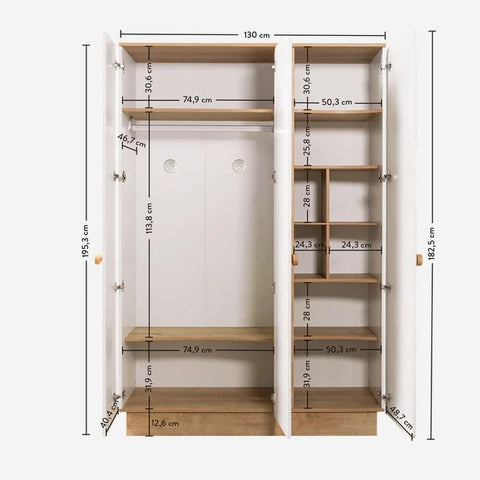 Cilek Natura Baby 3 Doors Wardrobe