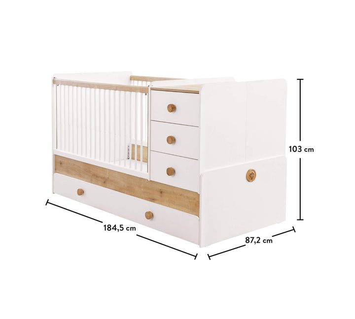 Cilek Natura Baby Sl Convertible Baby Bed (With Parent Bed) (80X180 Cm) (NEW)